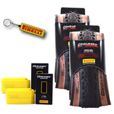 Pirelli Cinturato Gravel RC TLR Classic 45-622 (700 x 45c) Road Bicycle Tire & 33/45-622 Presta Cinturato SmarTUBE - SpeedGrip Compound, Tubeless Ready Bike Tire with Keychain (2 Pack Tires & Tubes)